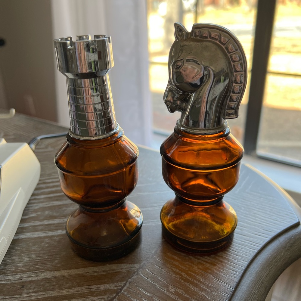 Vintage The Pawn and Smart Move collectable Avon Bottles